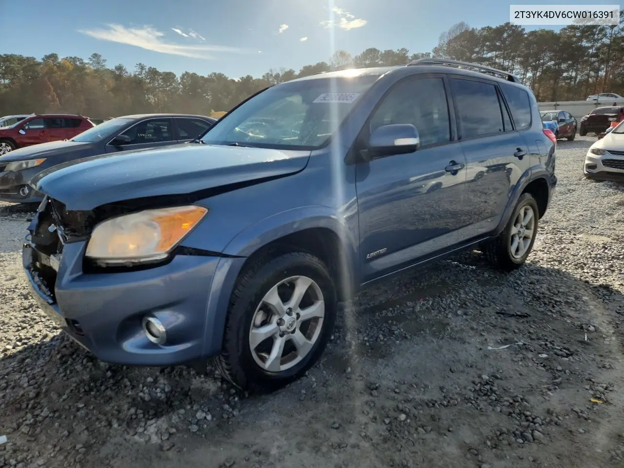 2T3YK4DV6CW016391 2012 Toyota Rav4 Limited