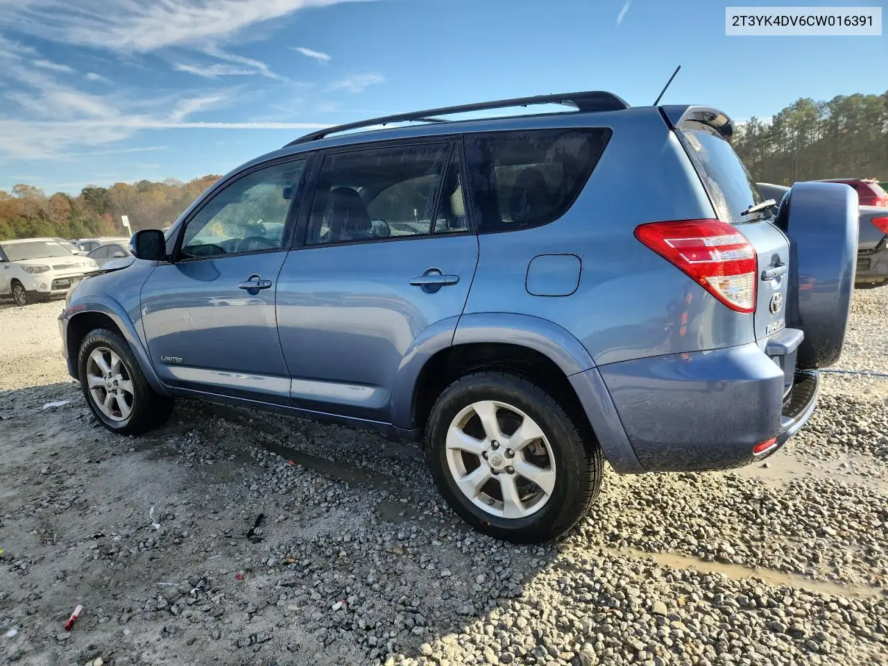 2T3YK4DV6CW016391 2012 Toyota Rav4 Limited