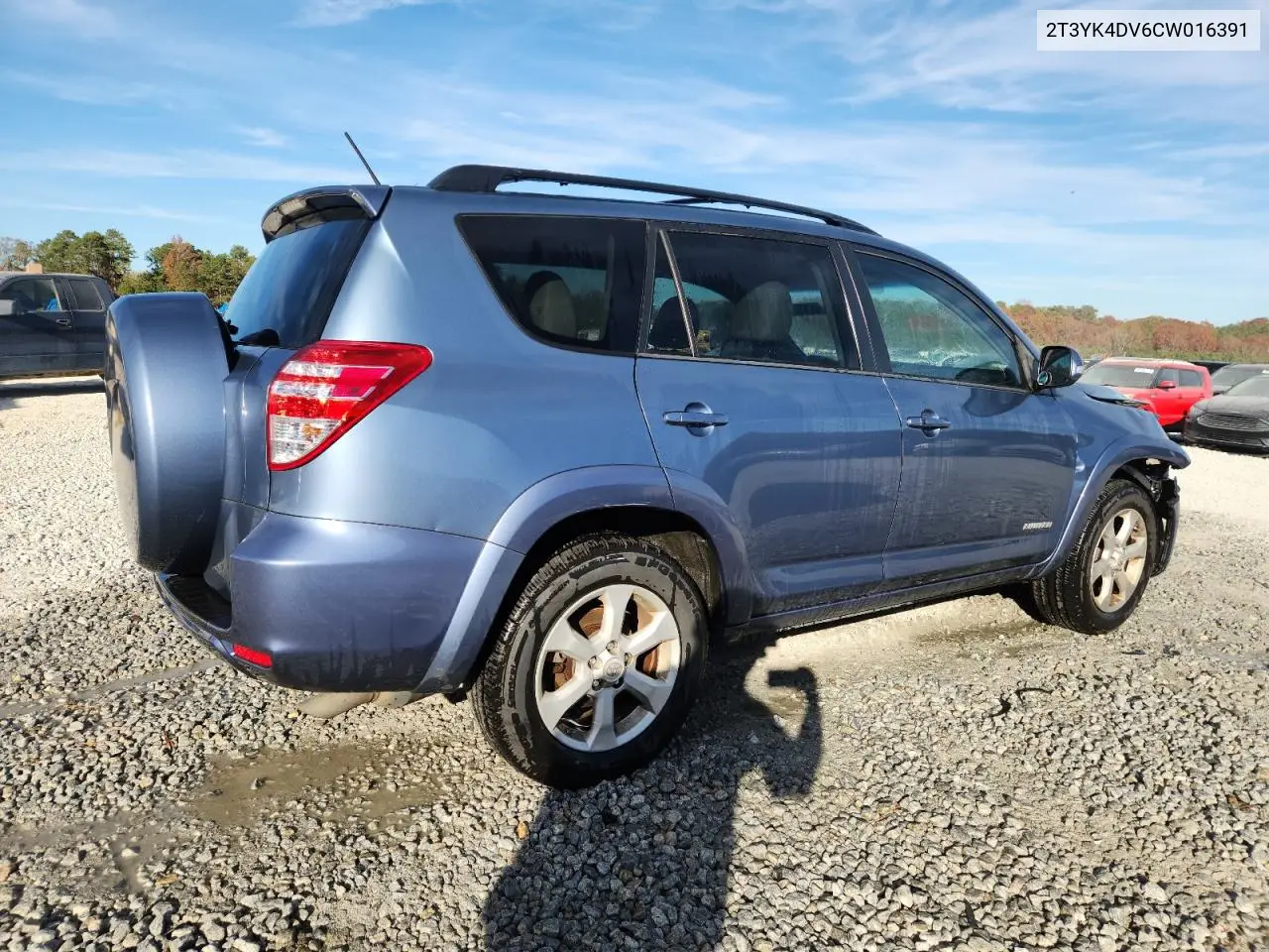 2T3YK4DV6CW016391 2012 Toyota Rav4 Limited