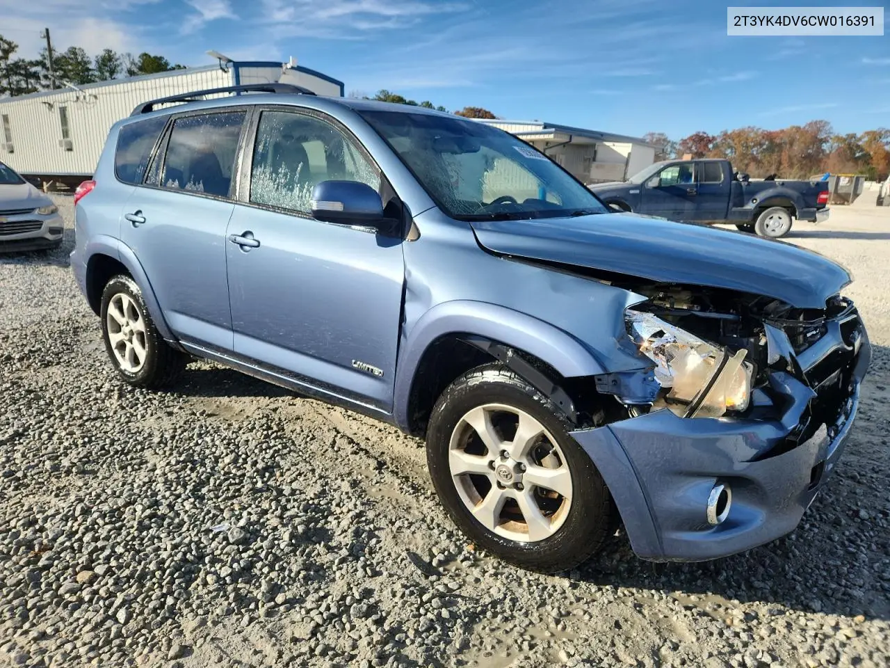 2T3YK4DV6CW016391 2012 Toyota Rav4 Limited