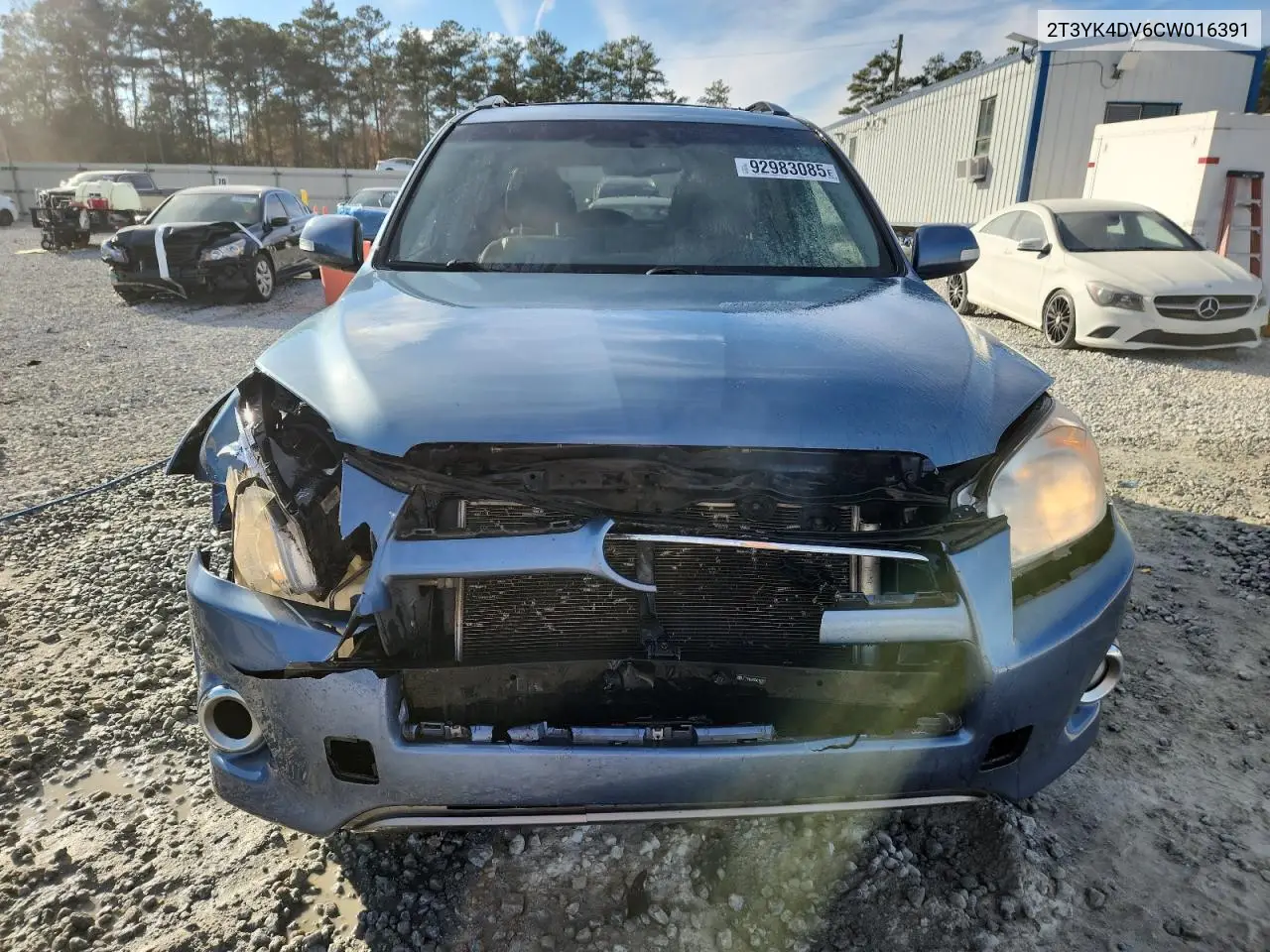 2T3YK4DV6CW016391 2012 Toyota Rav4 Limited