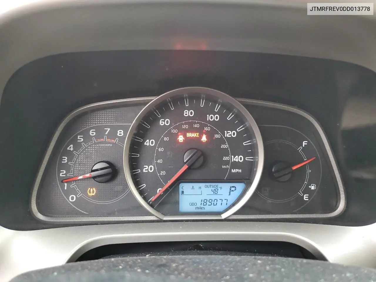 JTMRFREV0DD013778 2013 Toyota Rav4 Xle