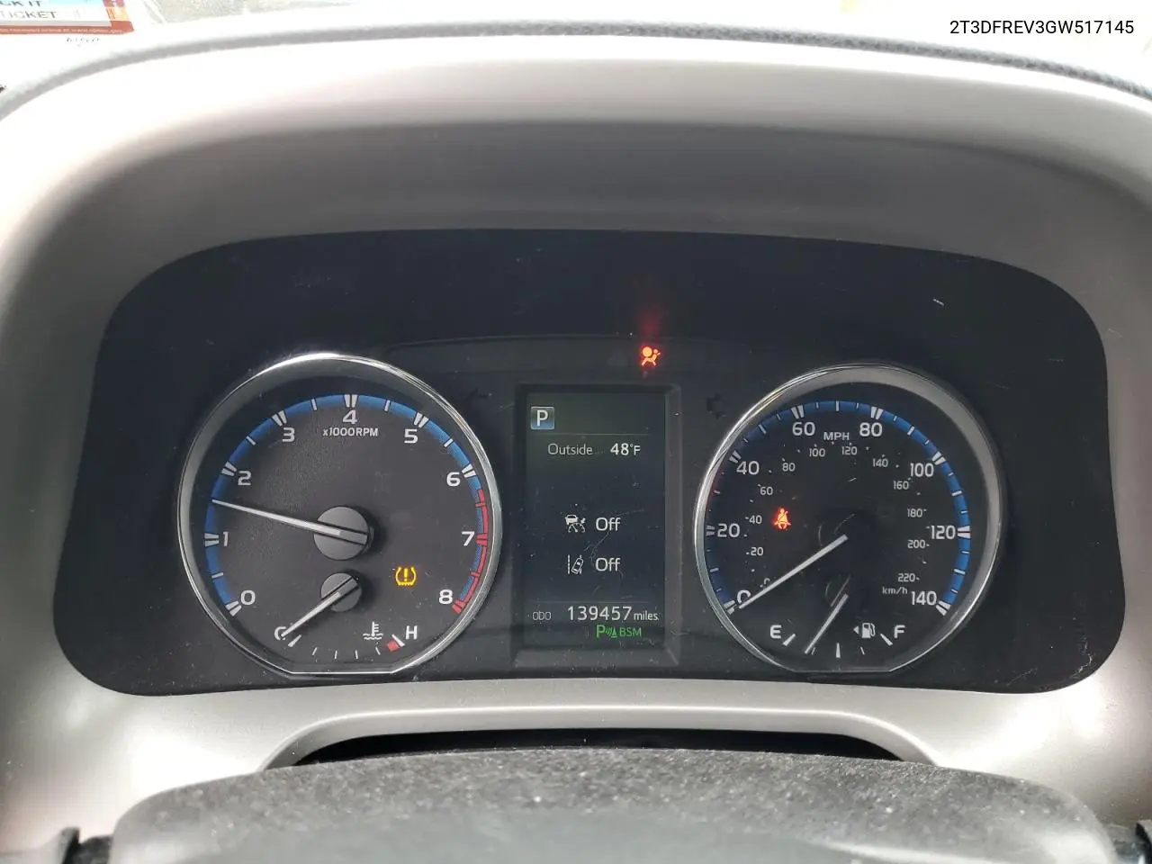 2T3DFREV3GW517145 2016 Toyota Rav4 Limited