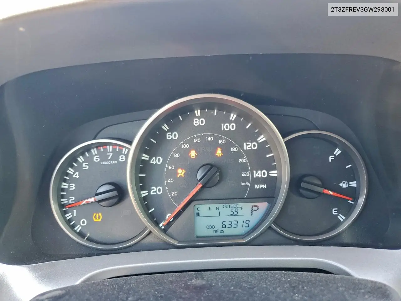2T3ZFREV3GW298001 2016 Toyota Rav4 Le