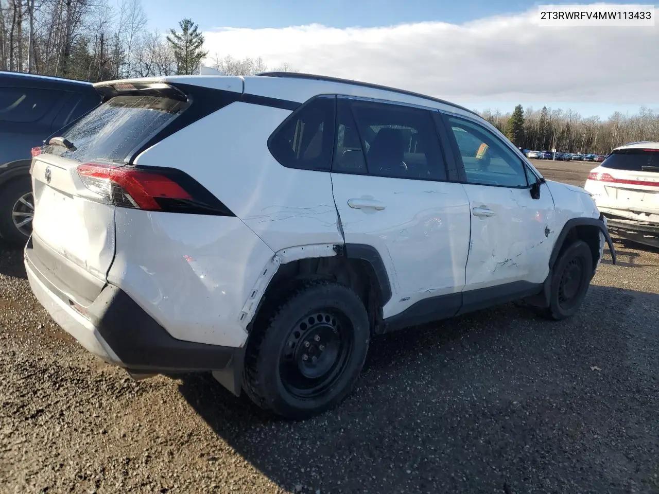 2T3RWRFV4MW113433 2021 Toyota Rav4 Xle