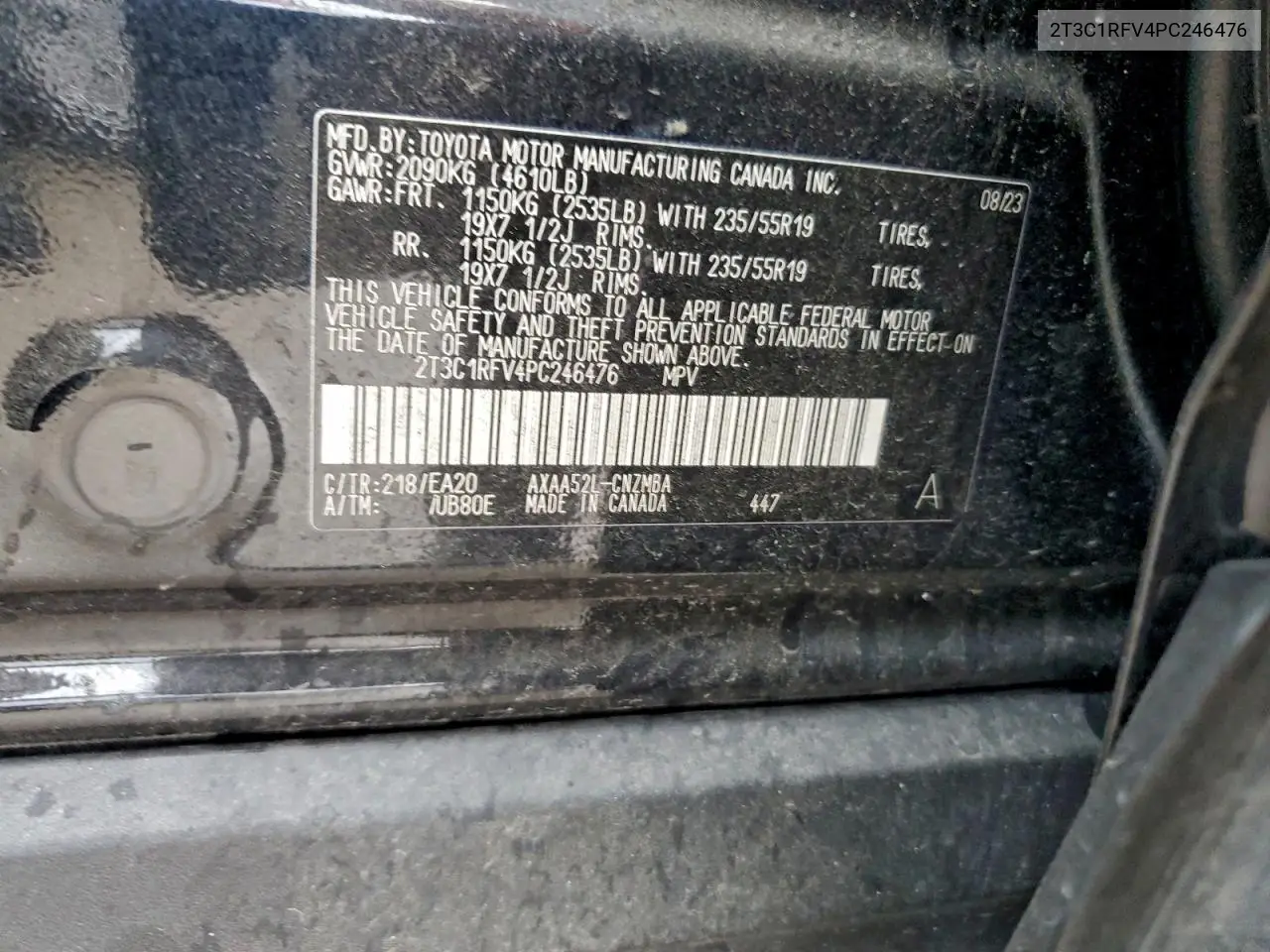 2T3C1RFV4PC246476 2023 Toyota Rav4 Xle Premium
