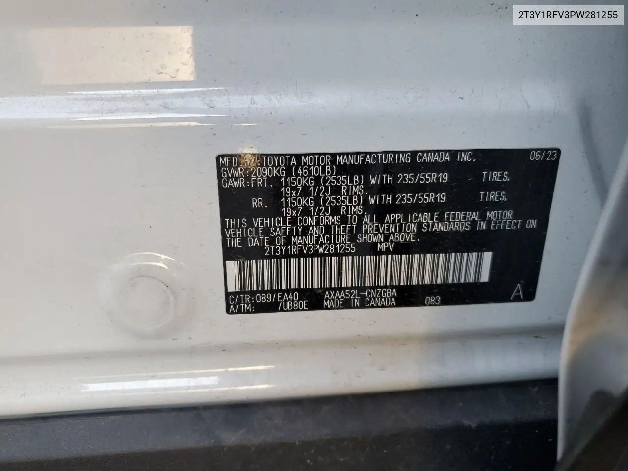 2T3Y1RFV3PW281255 2023 Toyota Rav4 Limited