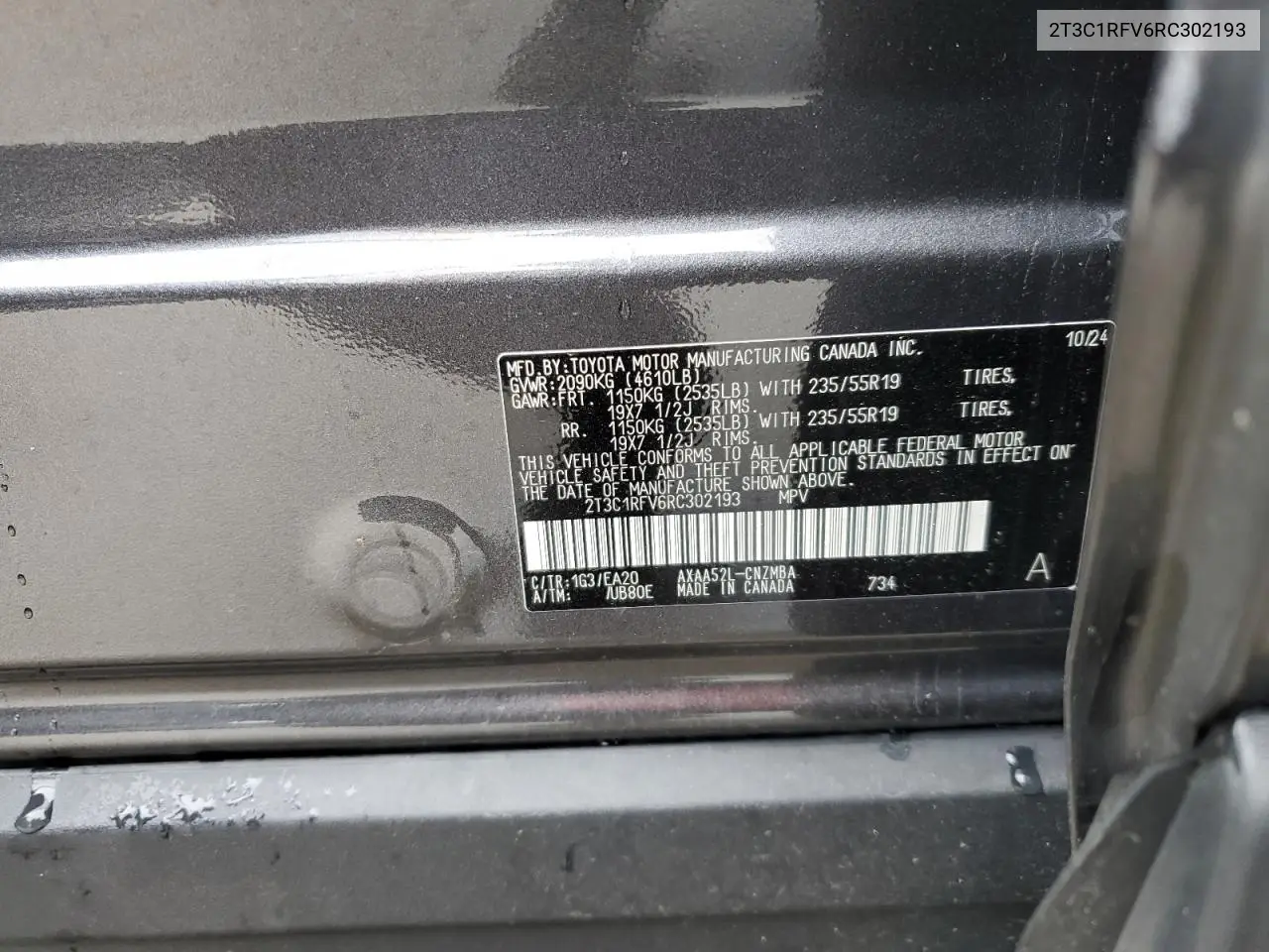 2T3C1RFV6RC302193 2024 Toyota Rav4 Xle Premium