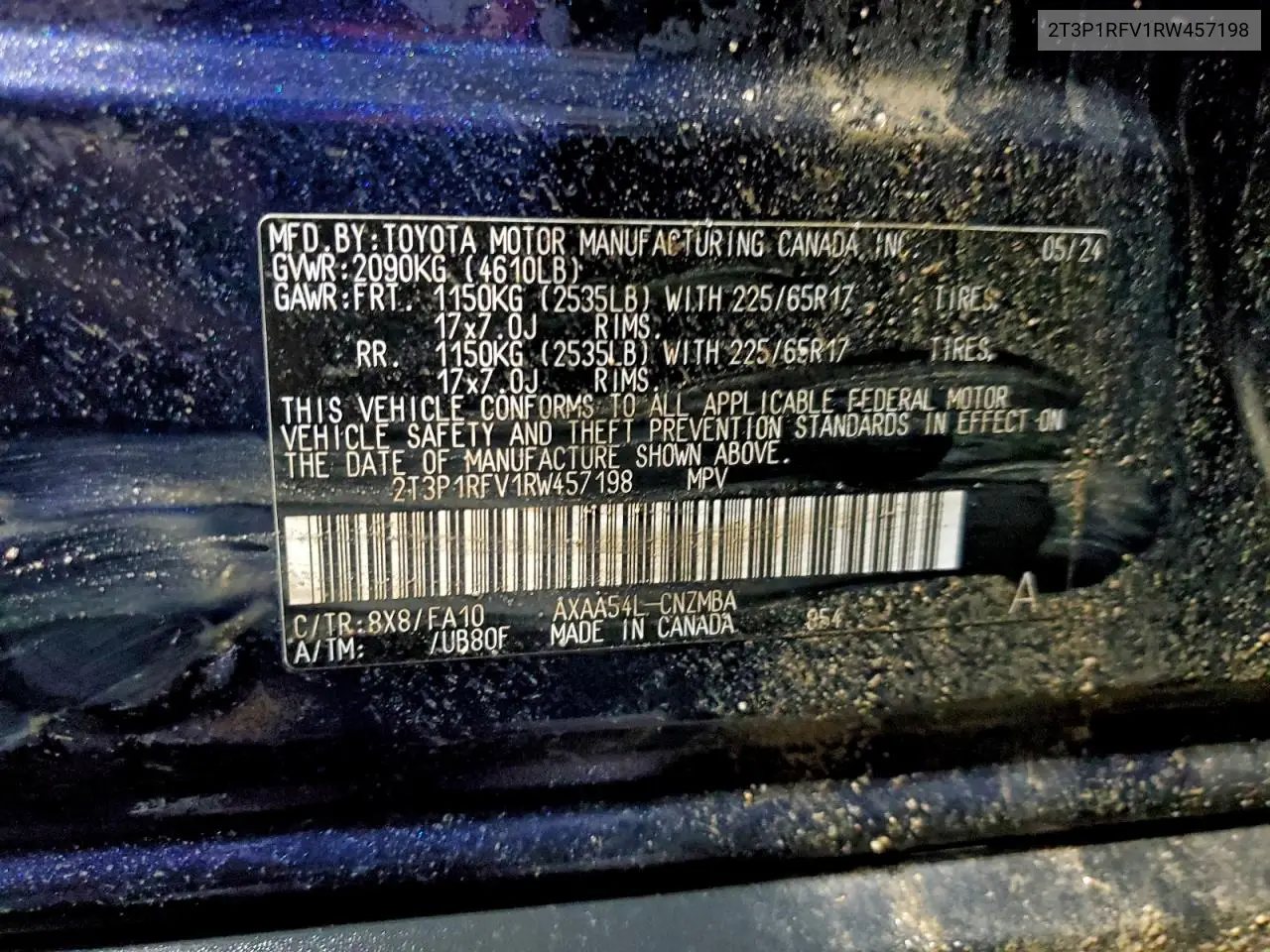 2T3P1RFV1RW457198 2024 Toyota Rav4 Xle