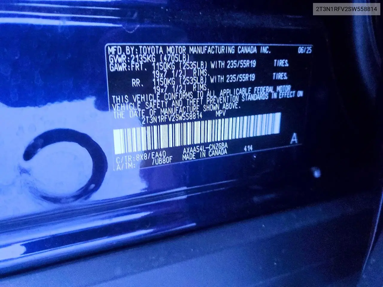 2T3N1RFV2SW558814 2025 Toyota Rav4 Limited