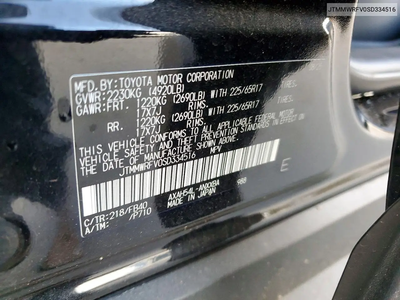 JTMMWRFV0SD334516 2025 Toyota Rav4 Le