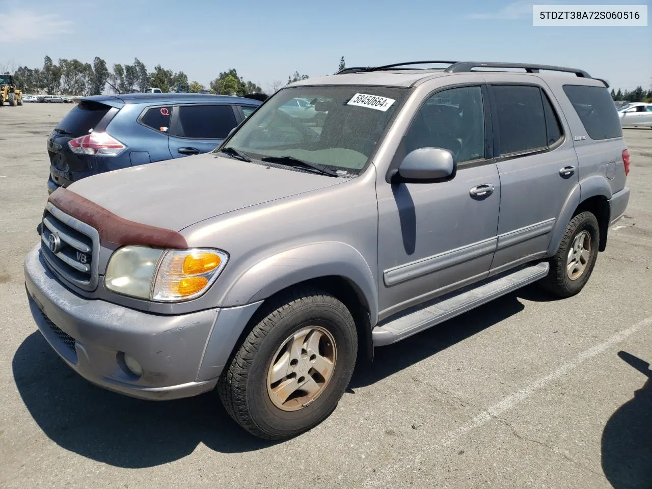 2002 Toyota Sequoia Limited VIN: 5TDZT38A72S060516 Lot: 58450664