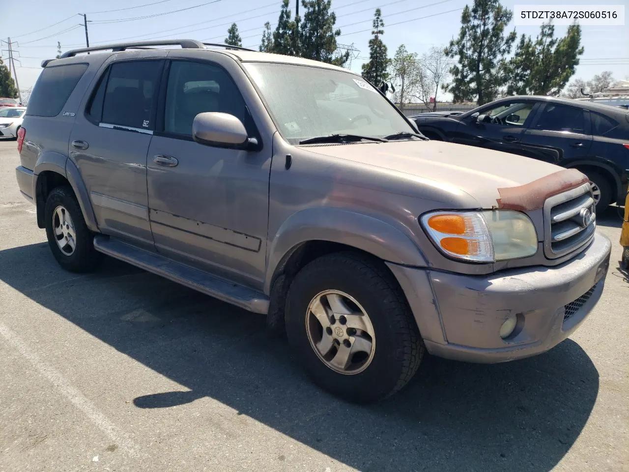 2002 Toyota Sequoia Limited VIN: 5TDZT38A72S060516 Lot: 58450664