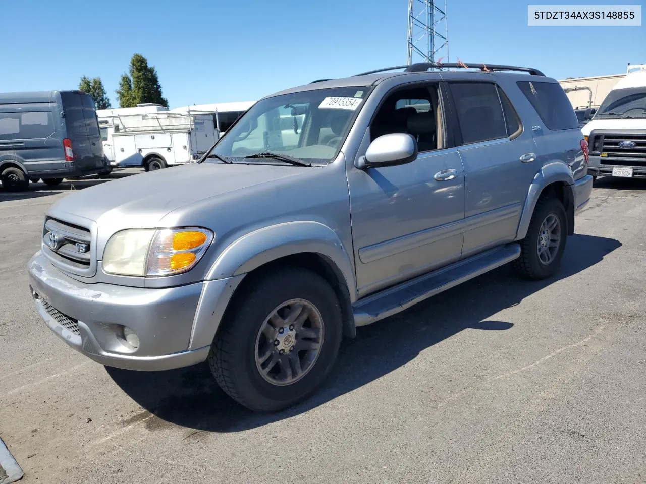 2003 Toyota Sequoia Sr5 VIN: 5TDZT34AX3S148855 Lot: 70915354