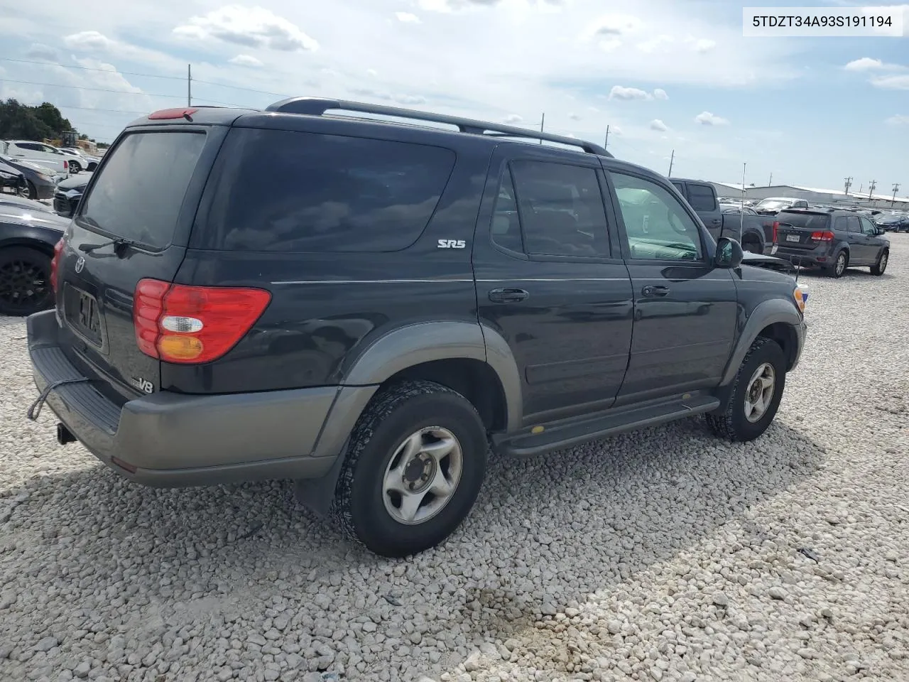 2003 Toyota Sequoia Sr5 VIN: 5TDZT34A93S191194 Lot: 72762834