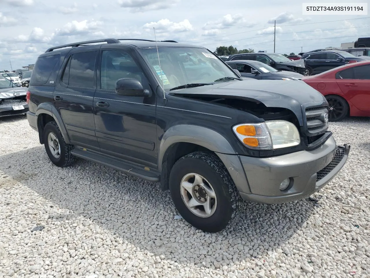 2003 Toyota Sequoia Sr5 VIN: 5TDZT34A93S191194 Lot: 72762834