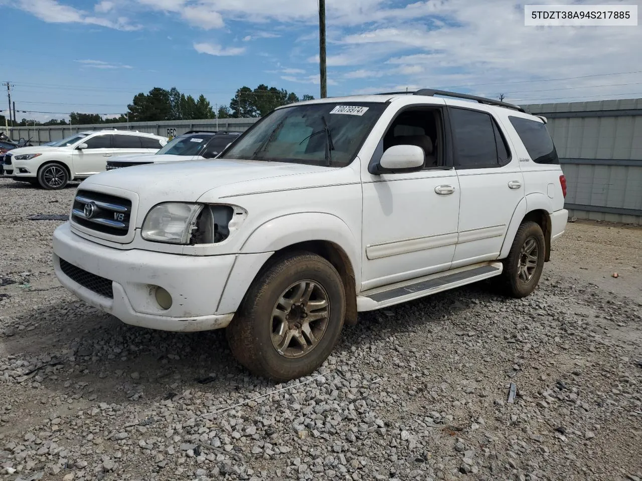 2004 Toyota Sequoia Limited VIN: 5TDZT38A94S217885 Lot: 70879974