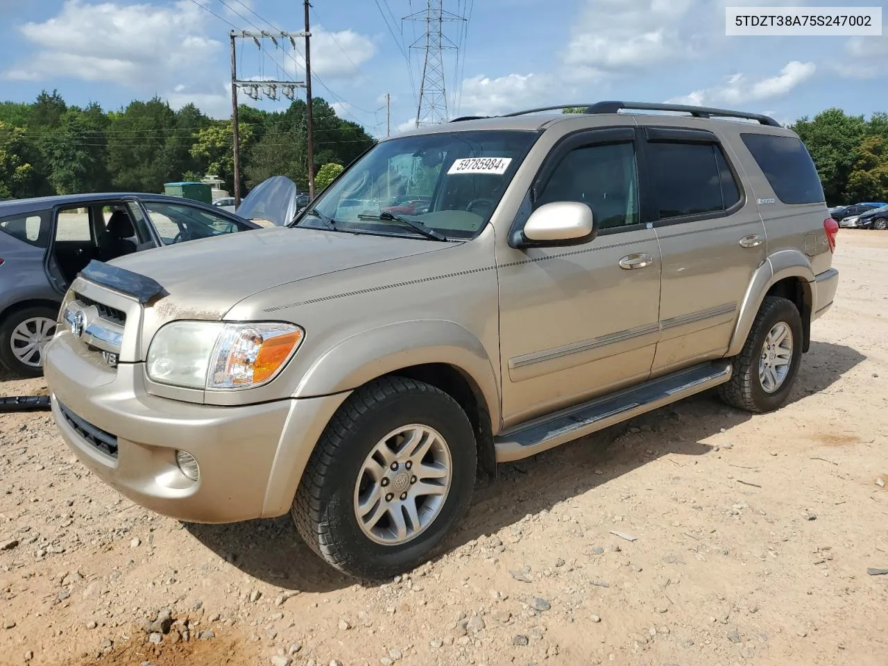 2005 Toyota Sequoia Limited VIN: 5TDZT38A75S247002 Lot: 59785984