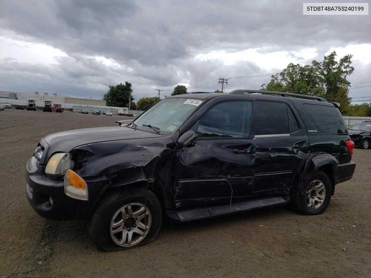 2005 Toyota Sequoia Limited VIN: 5TDBT48A75S240199 Lot: 72150734