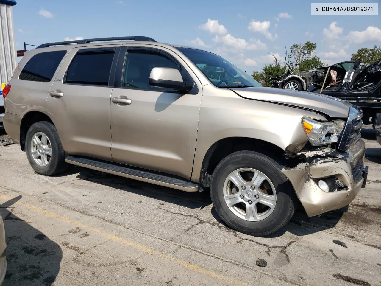 2008 Toyota Sequoia Sr5 VIN: 5TDBY64A78S019371 Lot: 70984604