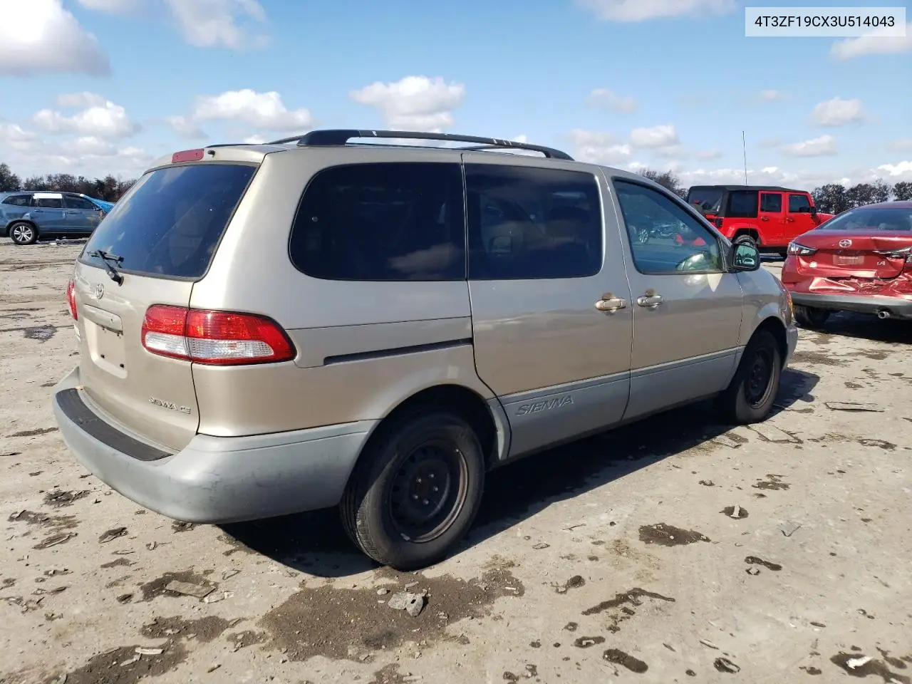 4T3ZF19CX3U514043 2003 Toyota Sienna Ce