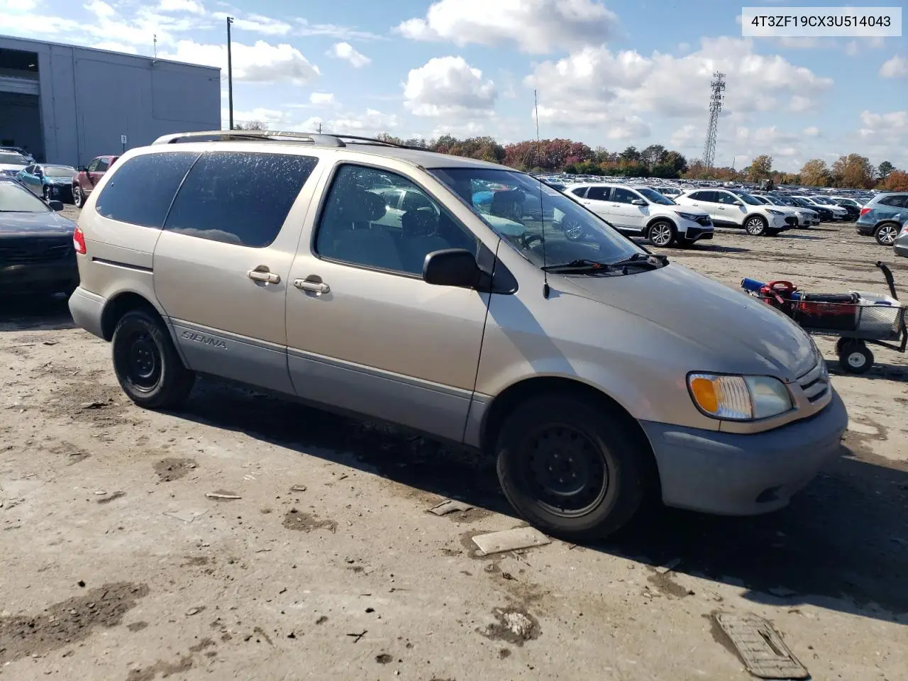4T3ZF19CX3U514043 2003 Toyota Sienna Ce