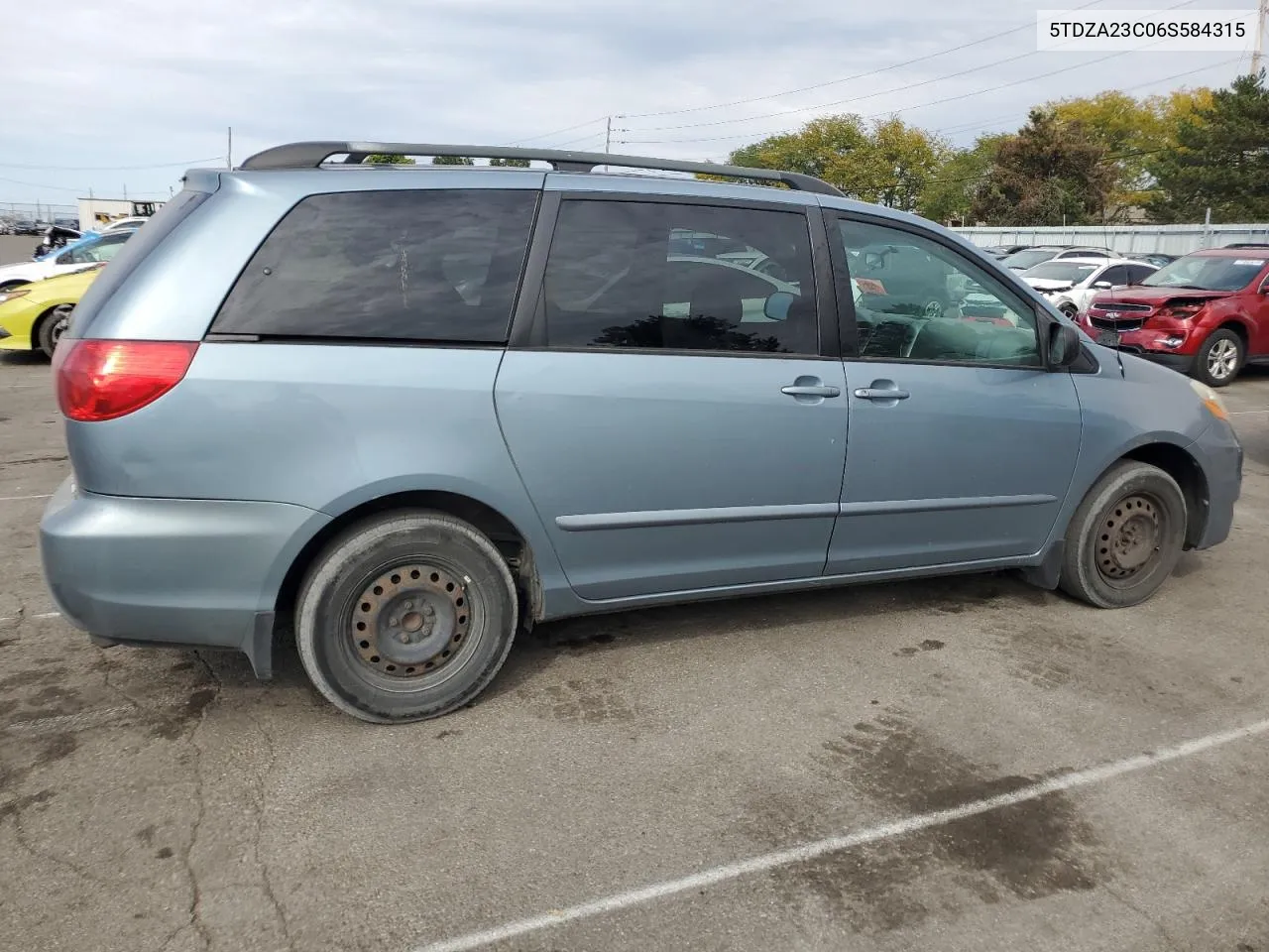 2006 Toyota Sienna Ce VIN: 5TDZA23C06S584315 Lot: 72176394