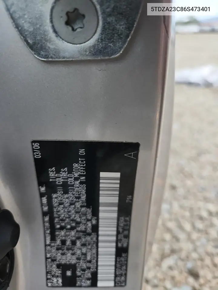 5TDZA23C86S473401 2006 Toyota Sienna Ce