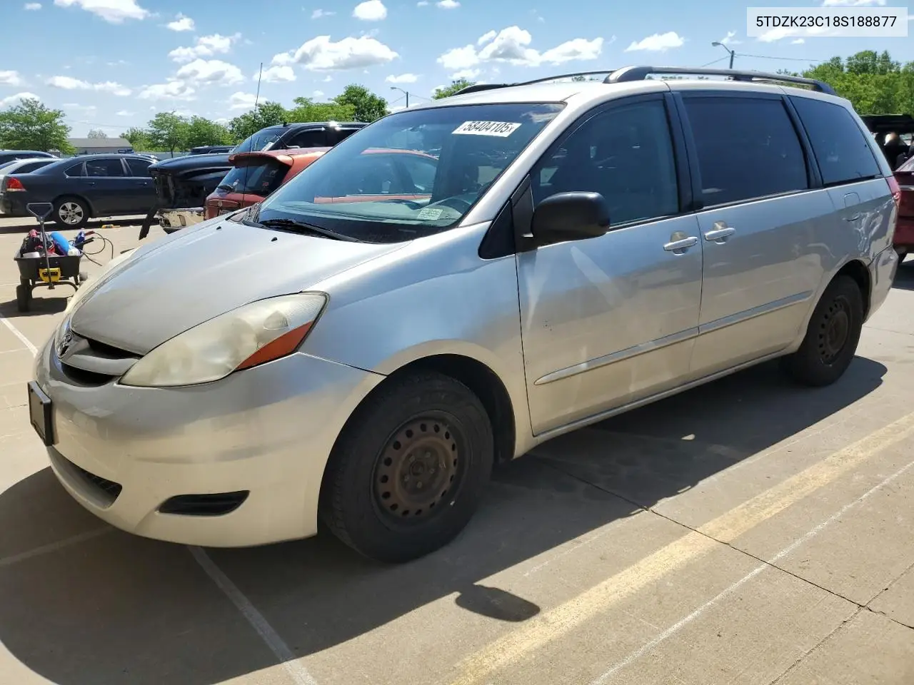 2008 Toyota Sienna Ce VIN: 5TDZK23C18S188877 Lot: 58404105