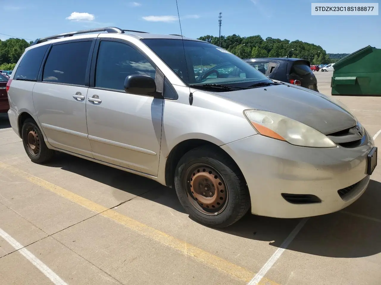 2008 Toyota Sienna Ce VIN: 5TDZK23C18S188877 Lot: 58404105