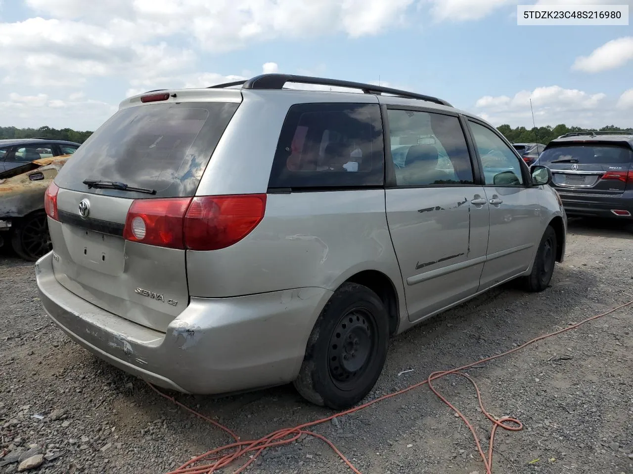 5TDZK23C48S216980 2008 Toyota Sienna Ce