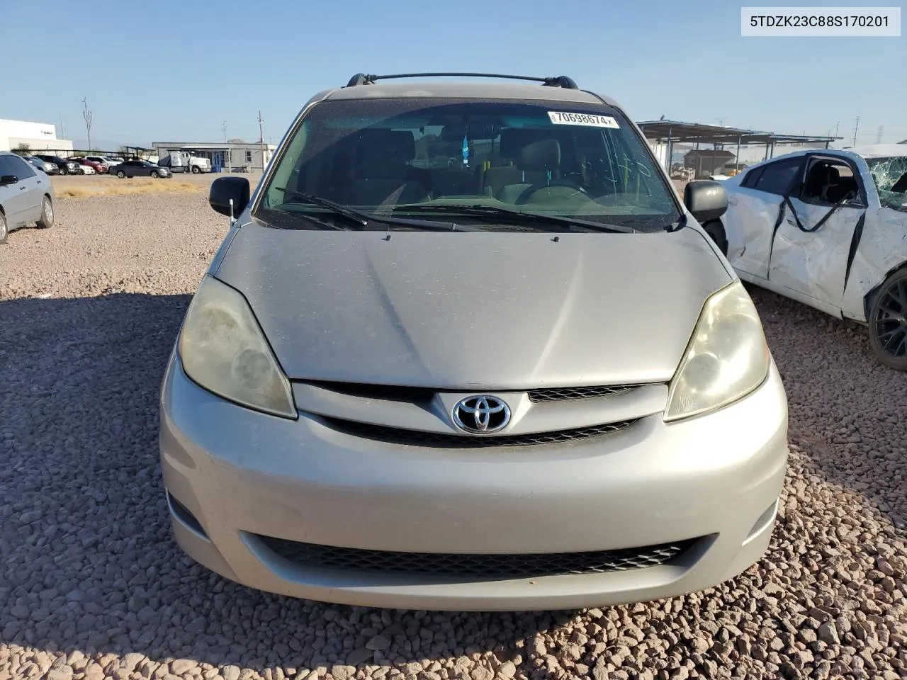 2008 Toyota Sienna Ce VIN: 5TDZK23C88S170201 Lot: 70698674