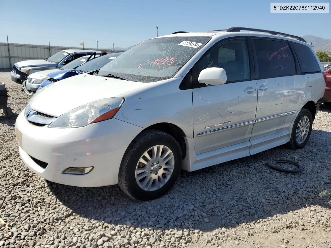 2008 Toyota Sienna Xle VIN: 5TDZK22C78S112940 Lot: 71104334