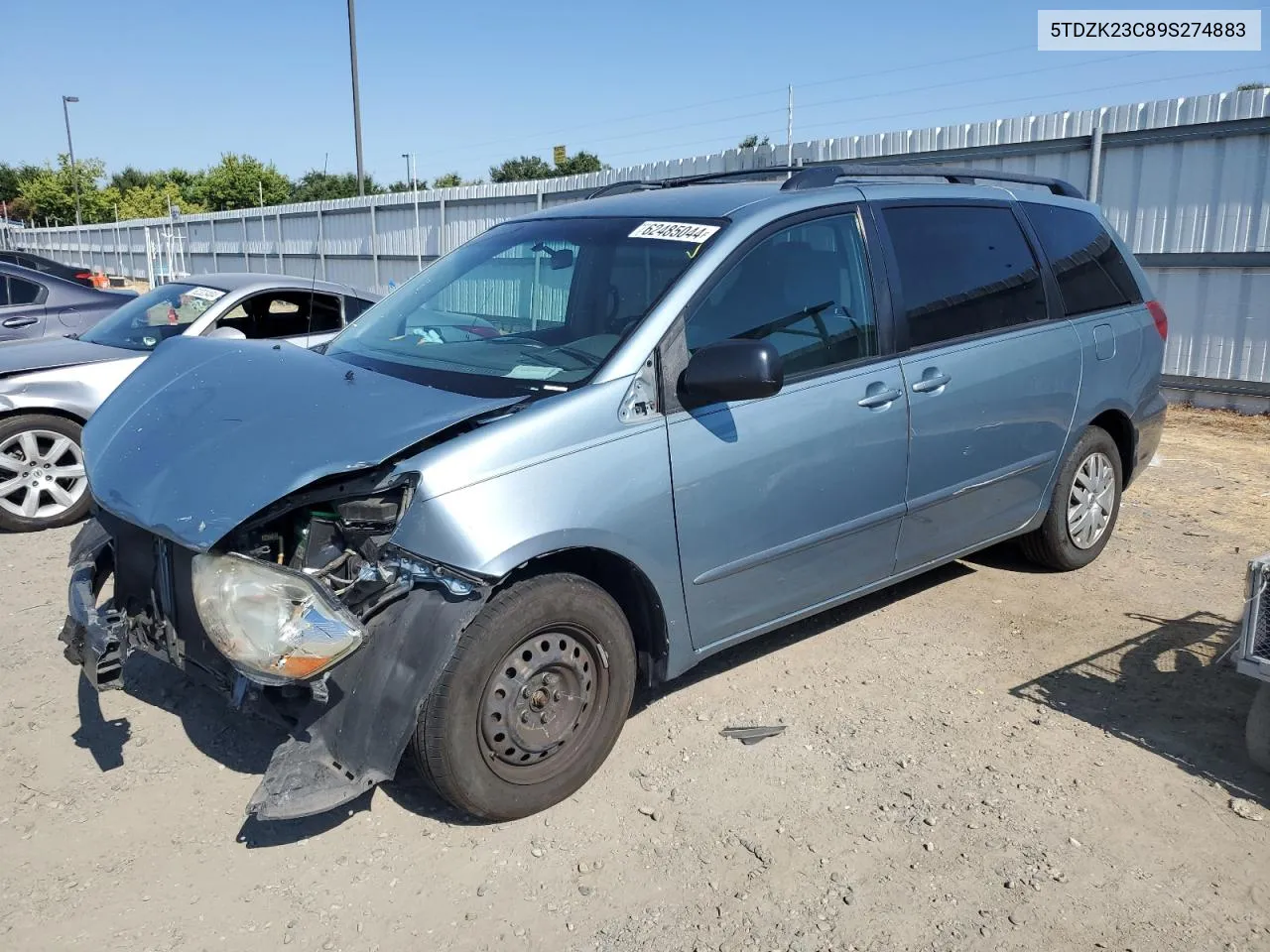 5TDZK23C89S274883 2009 Toyota Sienna Ce