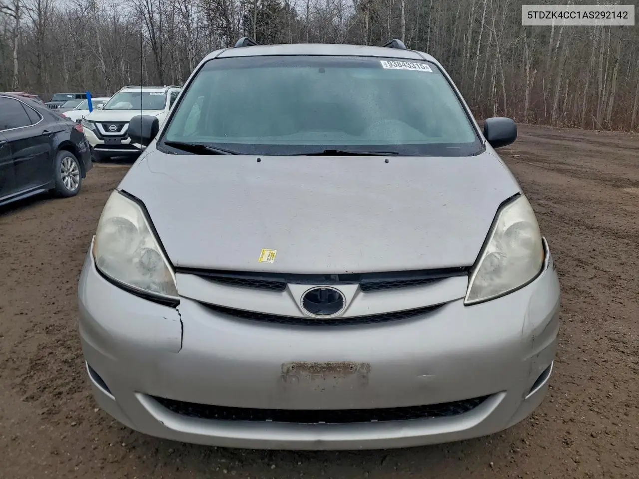 5TDZK4CC1AS292142 2010 Toyota Sienna Ce