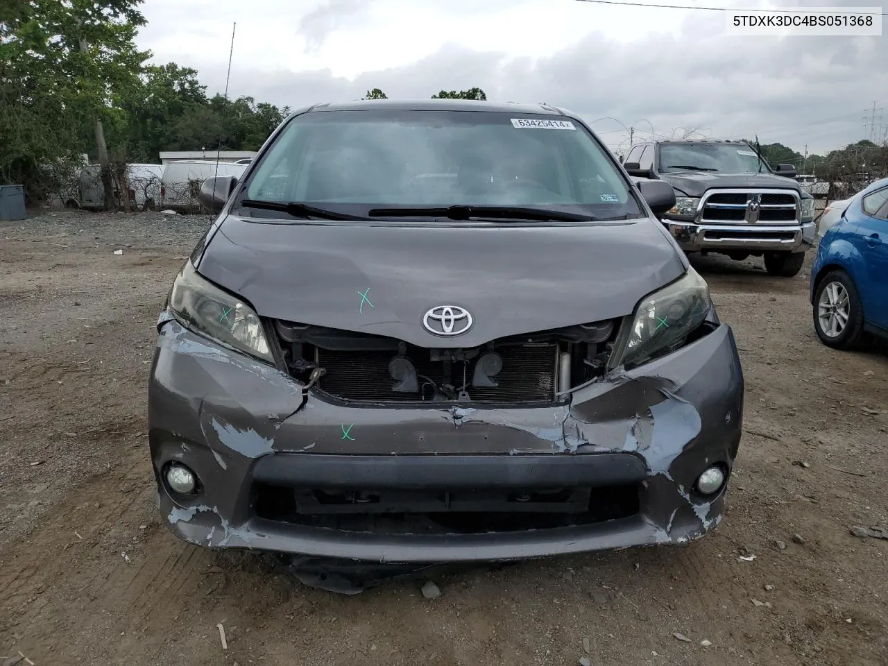 2011 Toyota Sienna Sport VIN: 5TDXK3DC4BS051368 Lot: 63425414