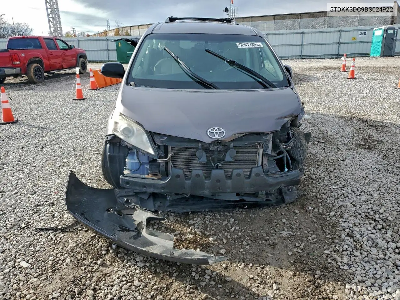 5TDKK3DC9BS024922 2011 Toyota Sienna Le