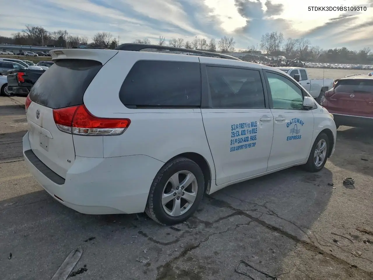 5TDKK3DC9BS109310 2011 Toyota Sienna Le