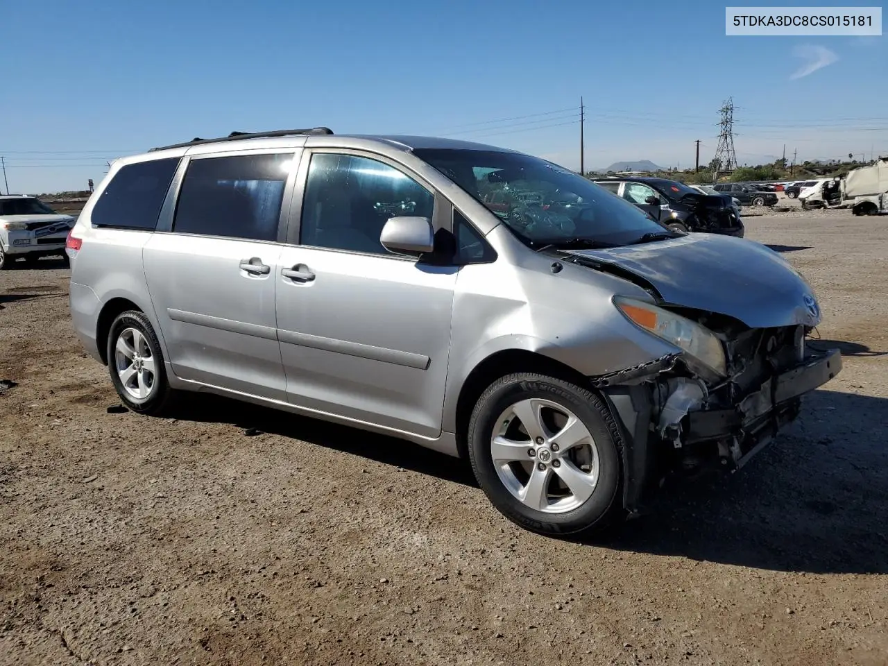 5TDKA3DC8CS015181 2012 Toyota Sienna Base