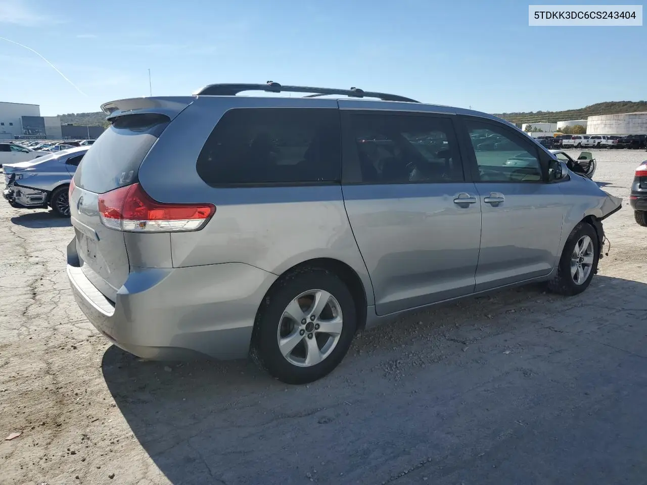 5TDKK3DC6CS243404 2012 Toyota Sienna Le
