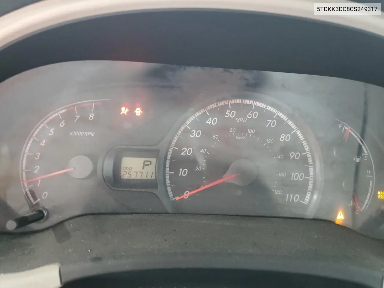 5TDKK3DC8CS249317 2012 Toyota Sienna Le