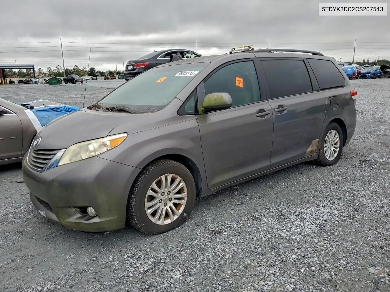 5TDYK3DC2CS207543 2012 Toyota Sienna Xle