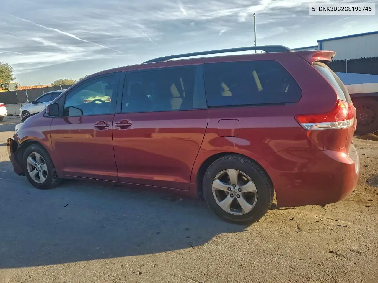 5TDKK3DC2CS193746 2012 Toyota Sienna Le