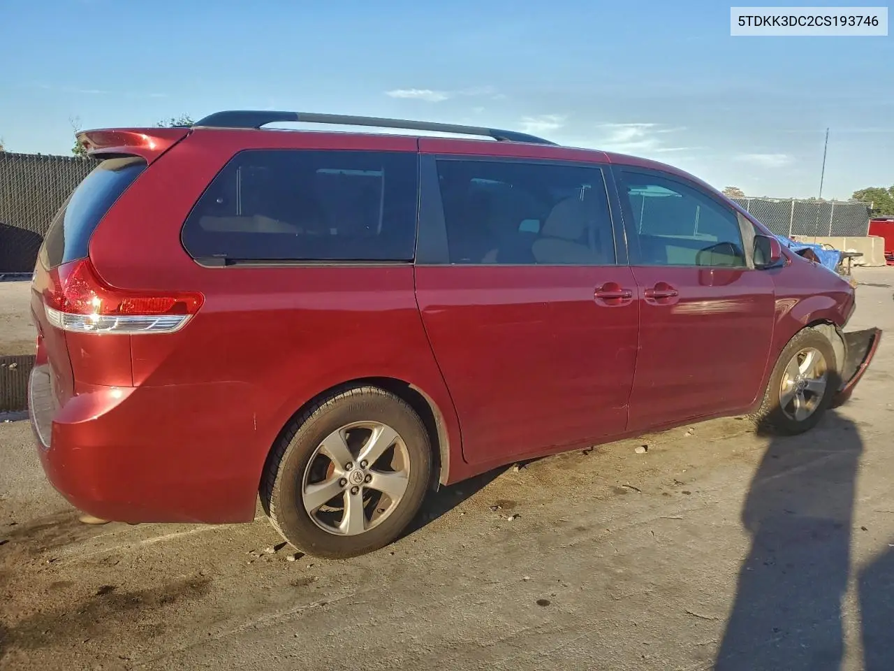 5TDKK3DC2CS193746 2012 Toyota Sienna Le