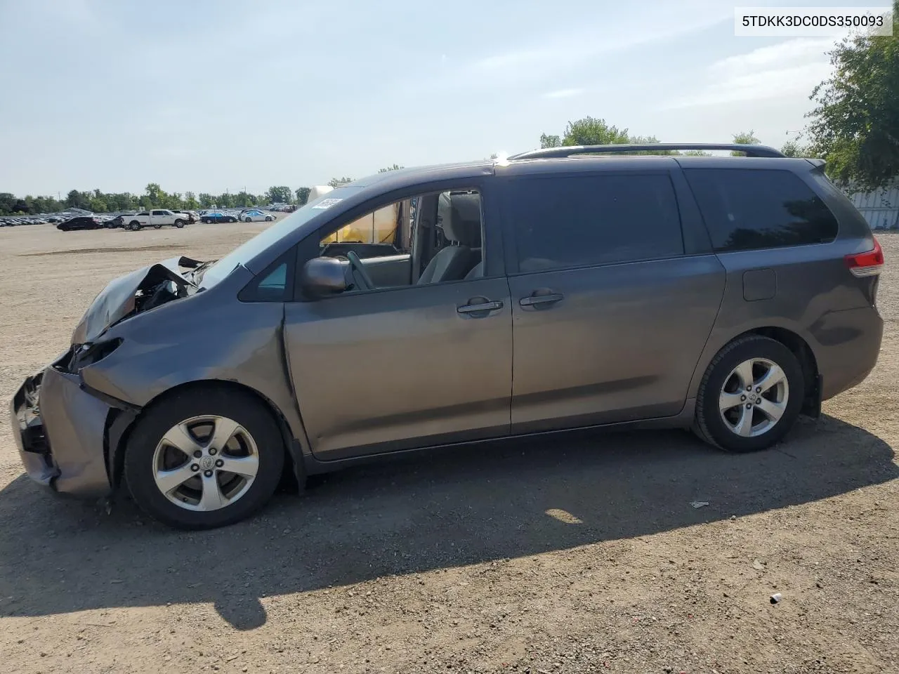 2013 Toyota Sienna Le VIN: 5TDKK3DC0DS350093 Lot: 69851384