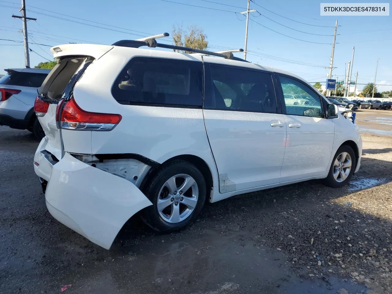 5TDKK3DC3ES478314 2014 Toyota Sienna Le