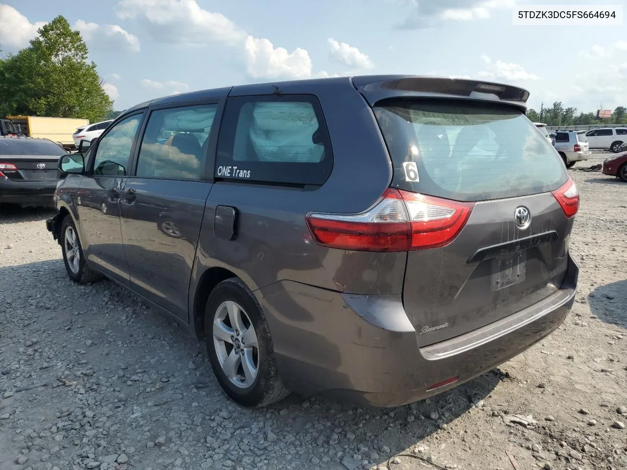 2015 Toyota Sienna VIN: 5TDZK3DC5FS664694 Lot: 62030364