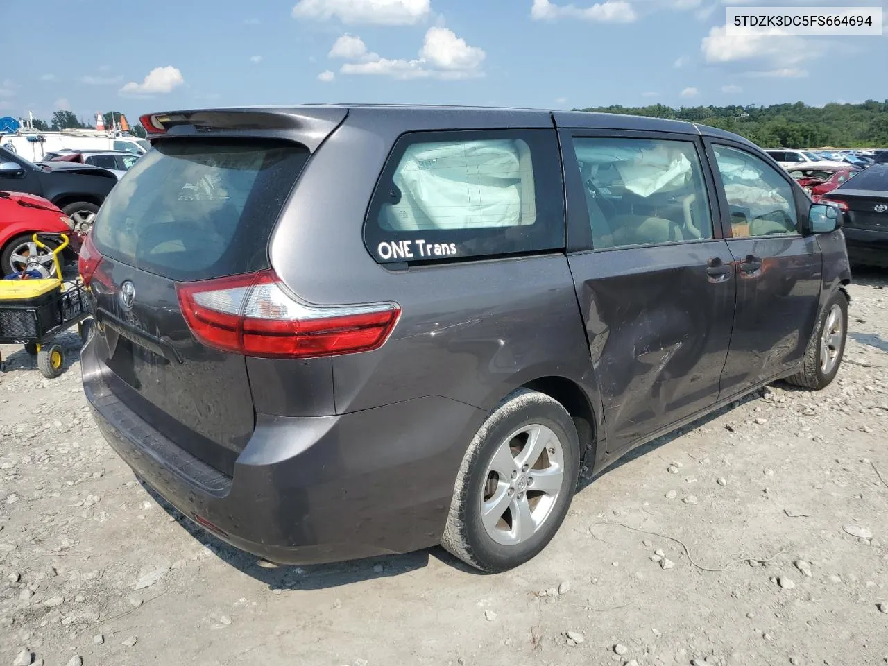 2015 Toyota Sienna VIN: 5TDZK3DC5FS664694 Lot: 62030364