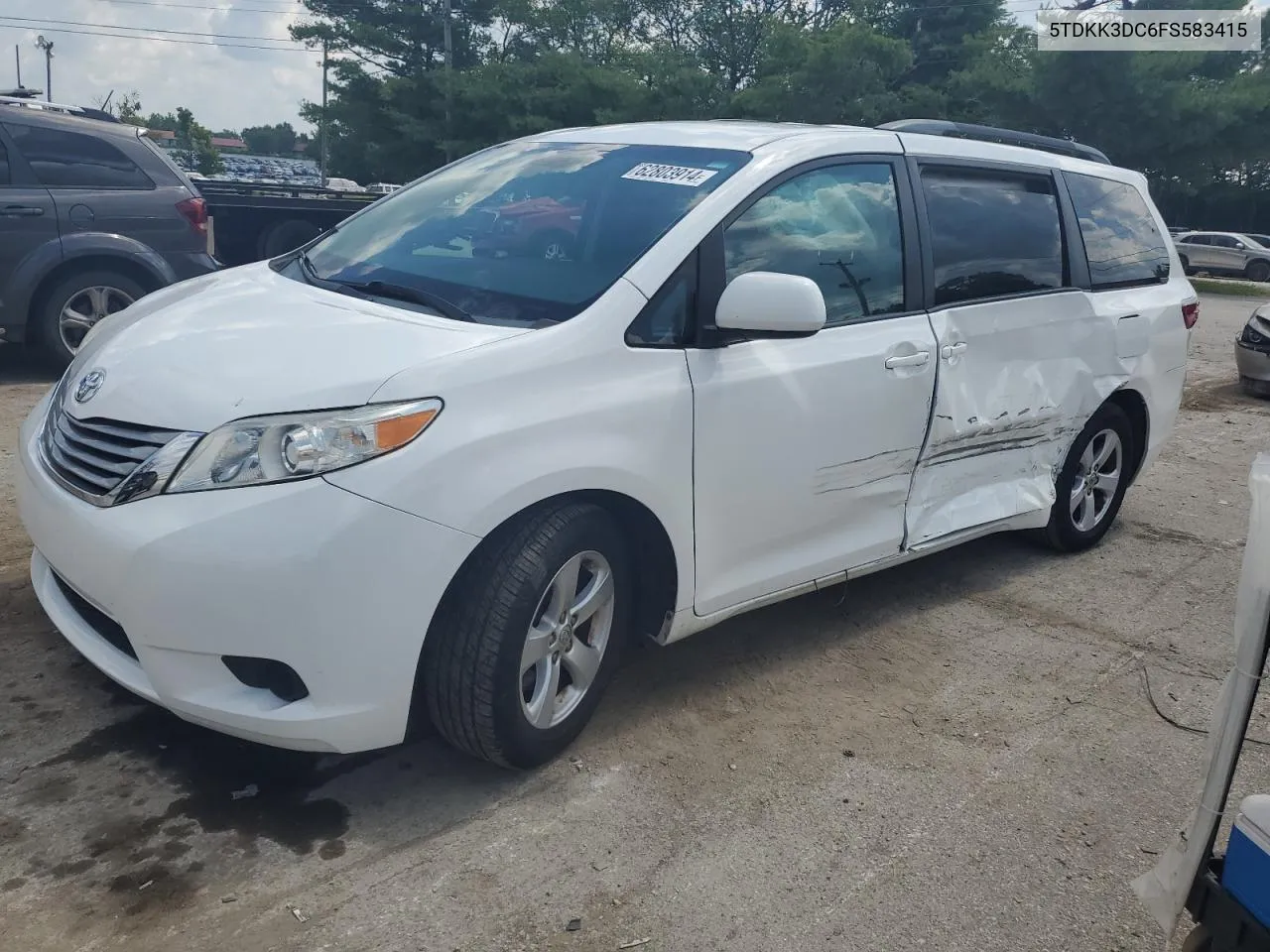 2015 Toyota Sienna Le VIN: 5TDKK3DC6FS583415 Lot: 62803914