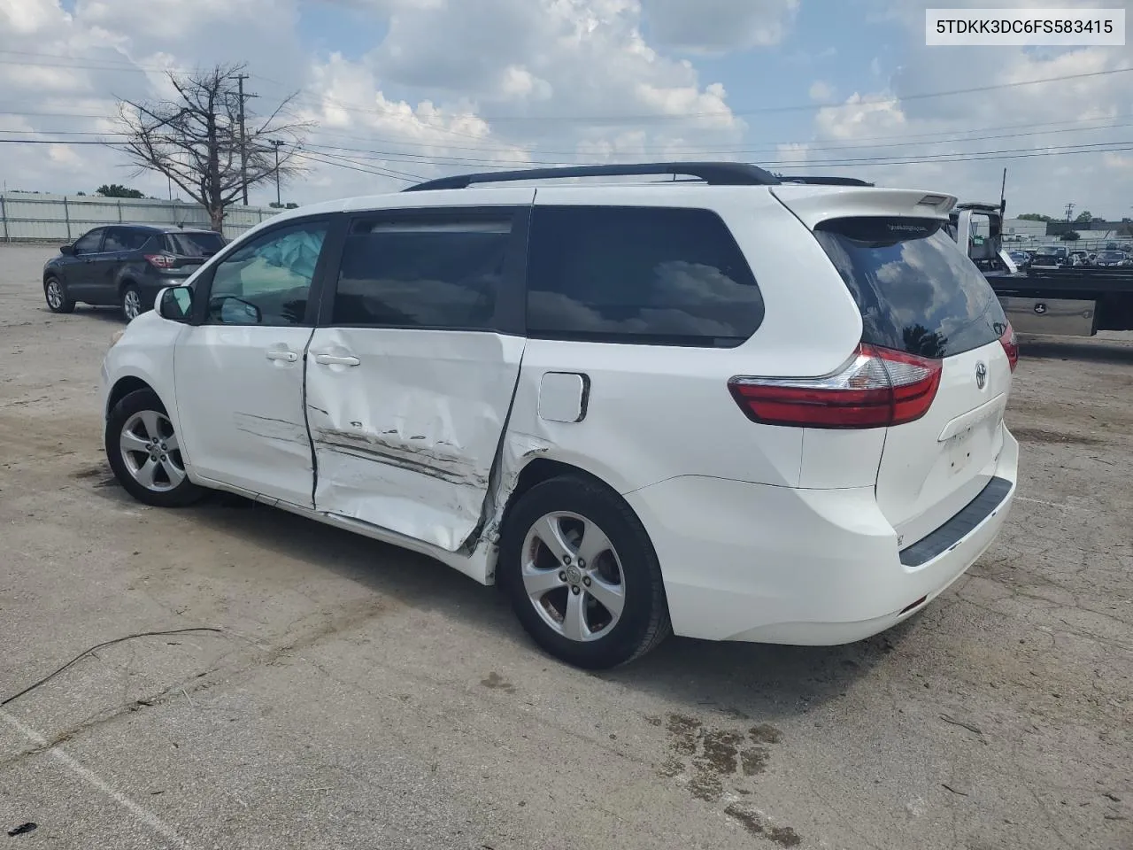 2015 Toyota Sienna Le VIN: 5TDKK3DC6FS583415 Lot: 62803914